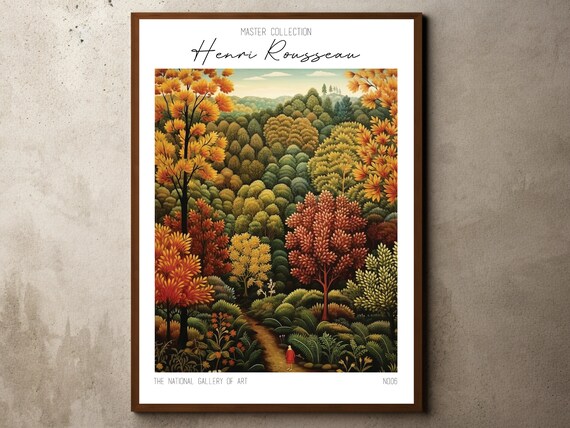 Henri Rousseau Print Poster Tropical Decor Botanical Jungle Exhibition Animals Forest Vintage Wall Art