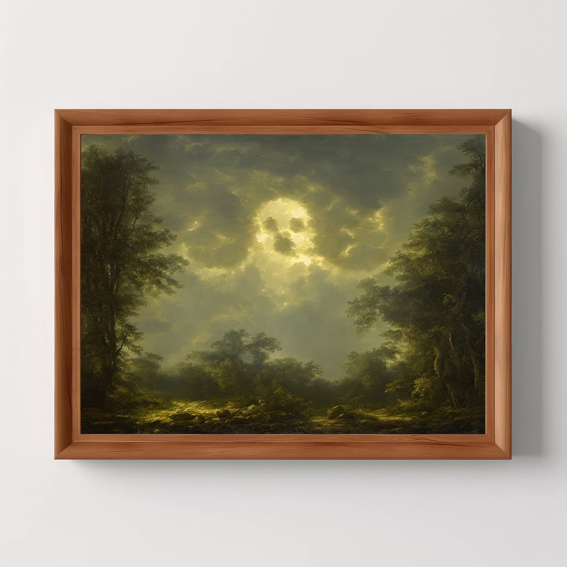 Hidden In Sky Illusion Art Subliminal Image Halloween Print Subtle Design Moody Room Decor