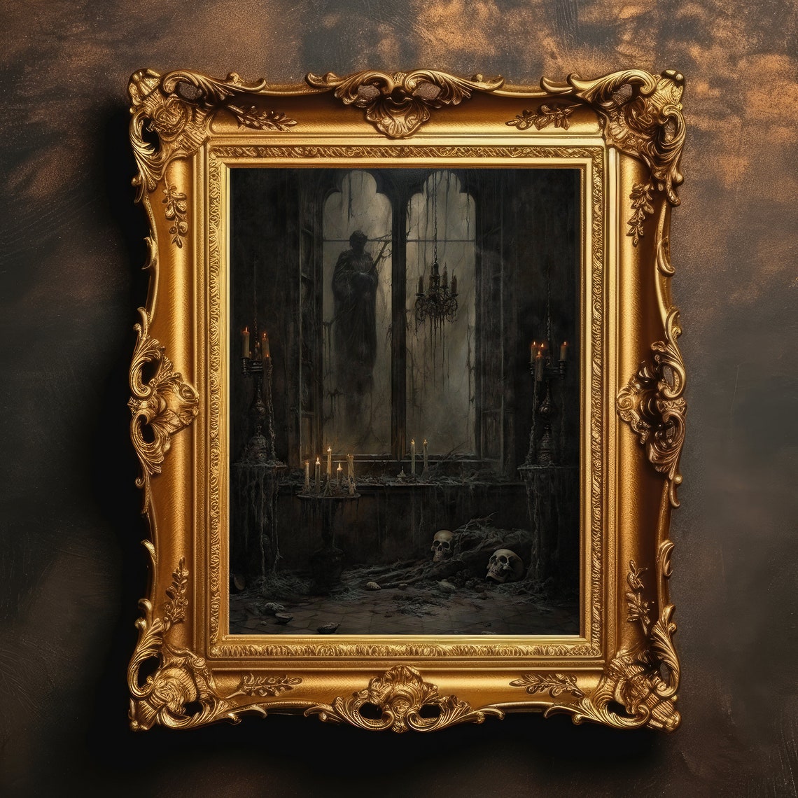 Haunted Evil Spirit Creepy Goth Wall Art Spooky Halloween Decor Dark Academia Gothic