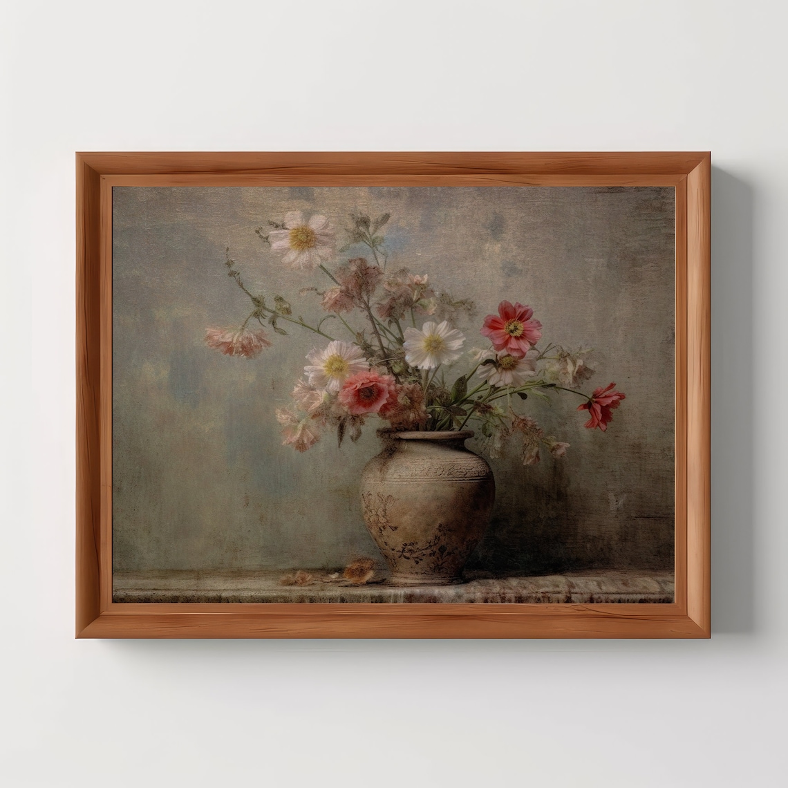 Moody Vintage Floral Art Print, Dark Academia Botanical