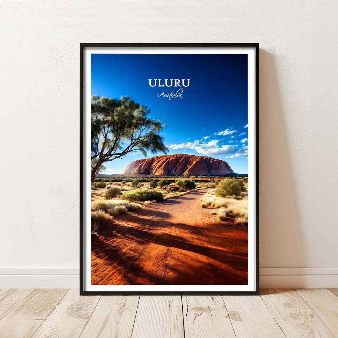 Uluru Australia Sacred Red Rock Desert Road Landscape Poster
