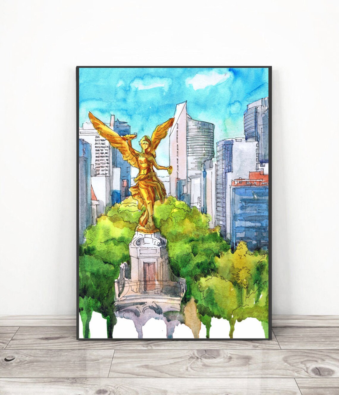 Mexico City South America Skyline Travel Poster