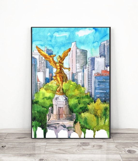 Mexico City South America Skyline Travel Poster
