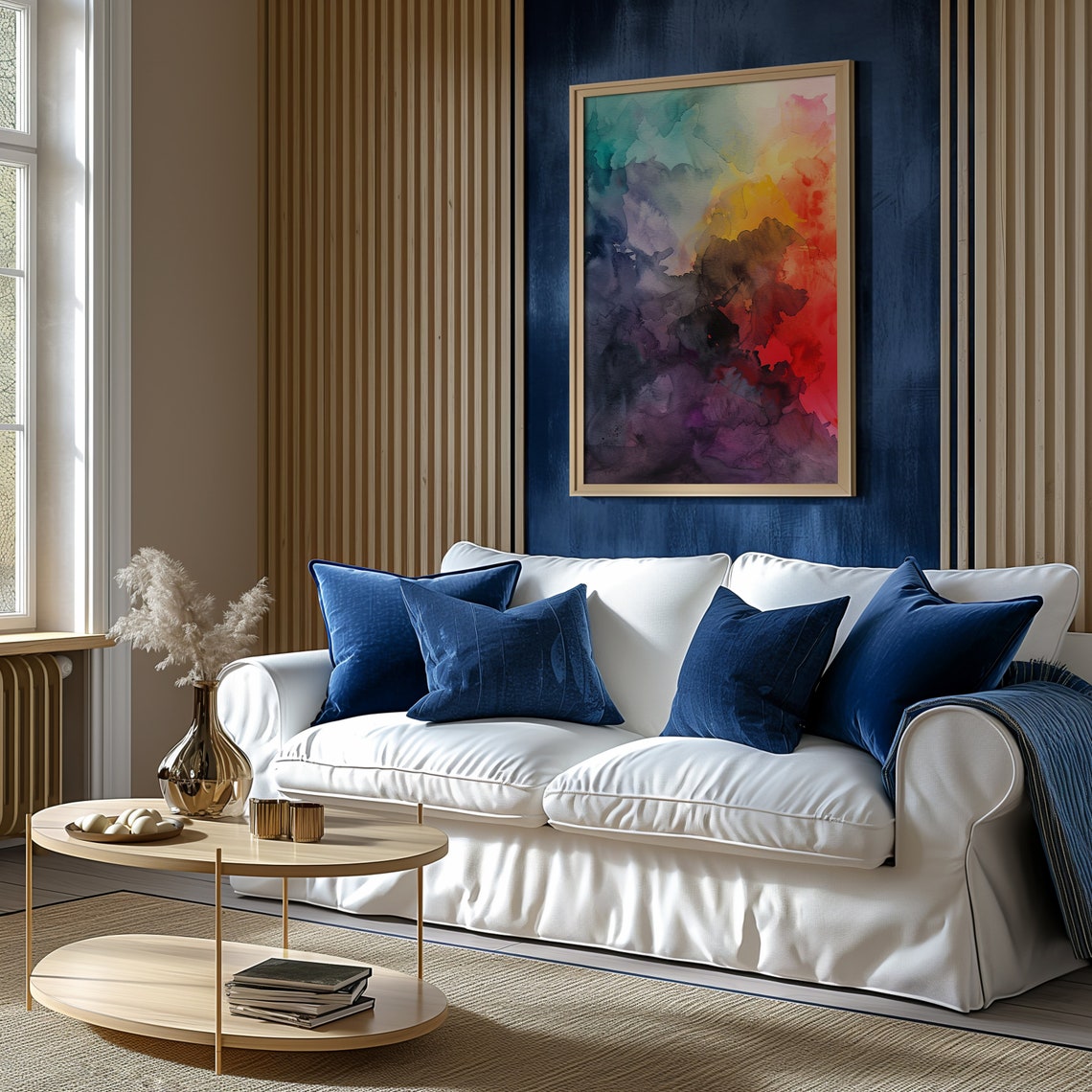 Bold Abstract Watercolor Large Color Wash Dramatic Scene Poster - Image 3