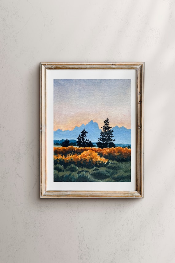 Grand Teton National Park - Watercolor