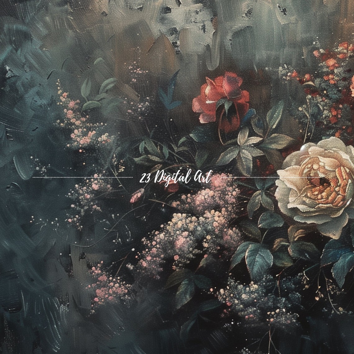 Frame Tv Art Rustic Oil Painting Of Moody Roses Vintage Floral Classic Neutral Floral Botanical Tv Art 115 - Image 2