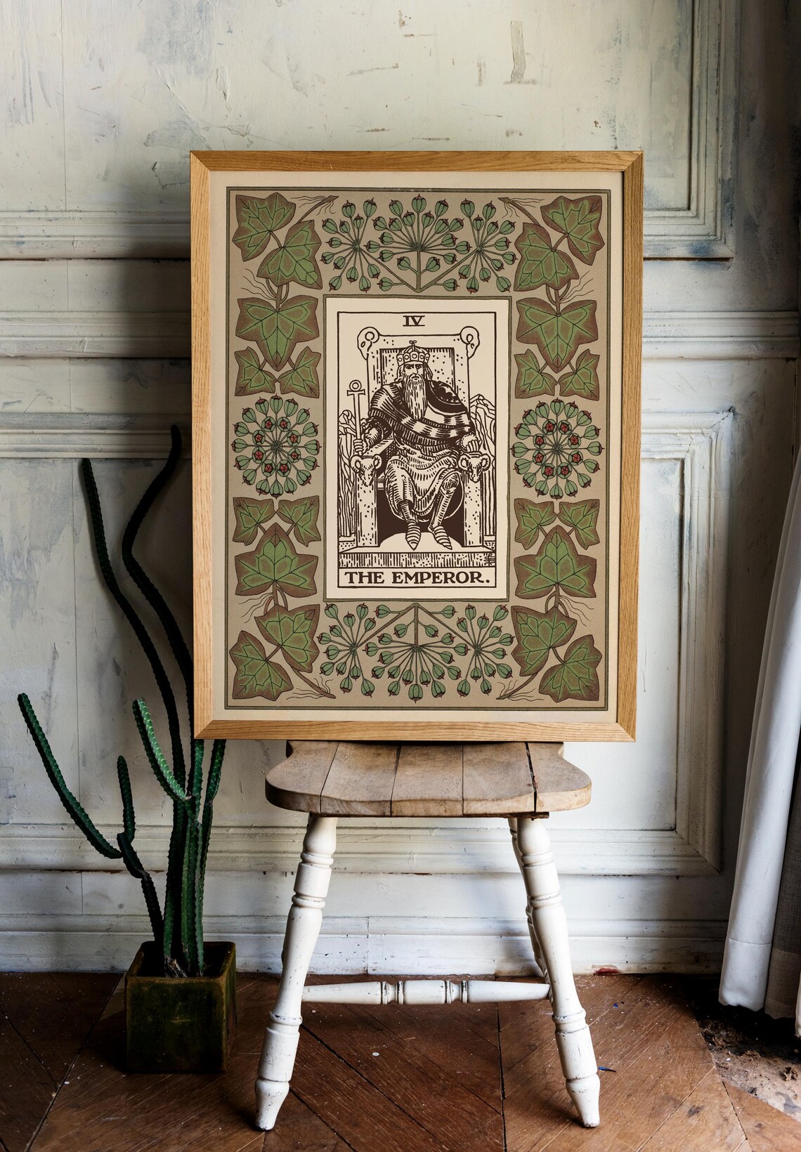 The Emperor Card, Floral Nouveau Tarot Art Print - Image 2