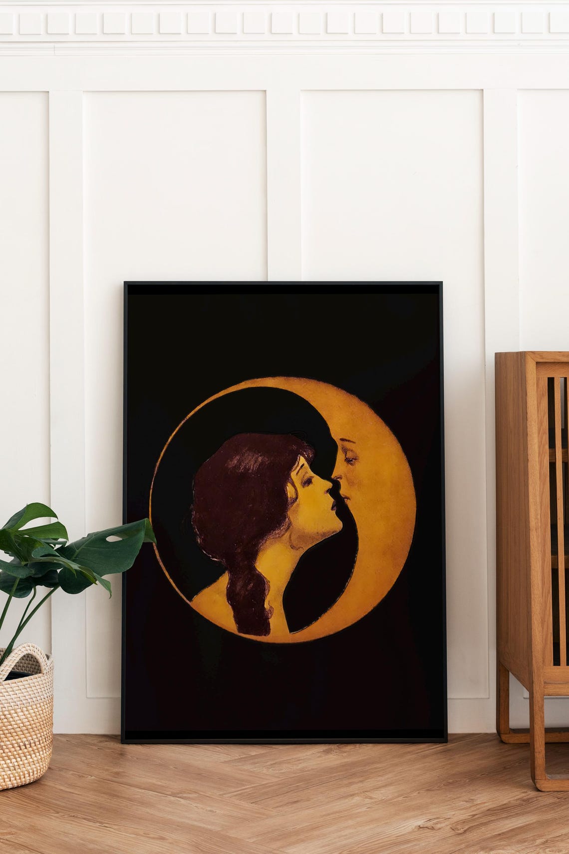 Woman Kissing Moon - Art Nouveau - Image 2