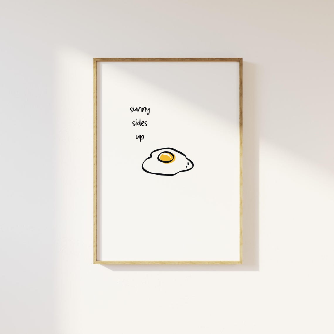 Sunny Sides Up Fried Egg Doodle Quirky Minimalist Kitchen Poster - Image 2