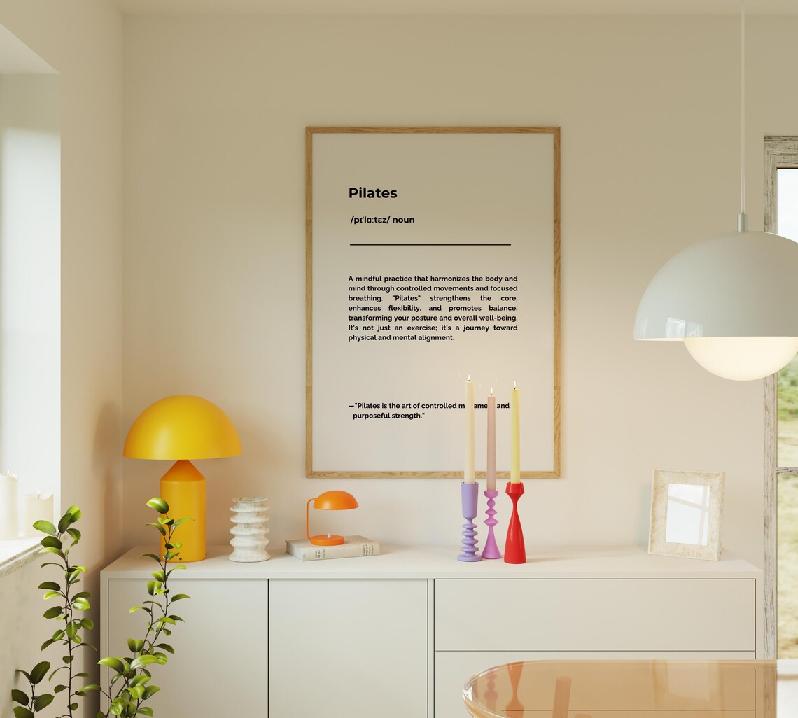 Pilates Definition Typography Gym Studio Wall Art - Image 2