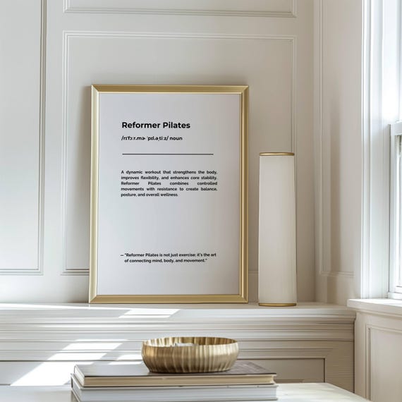 Reformer Pilates Poster, Wellness Studio Art Print