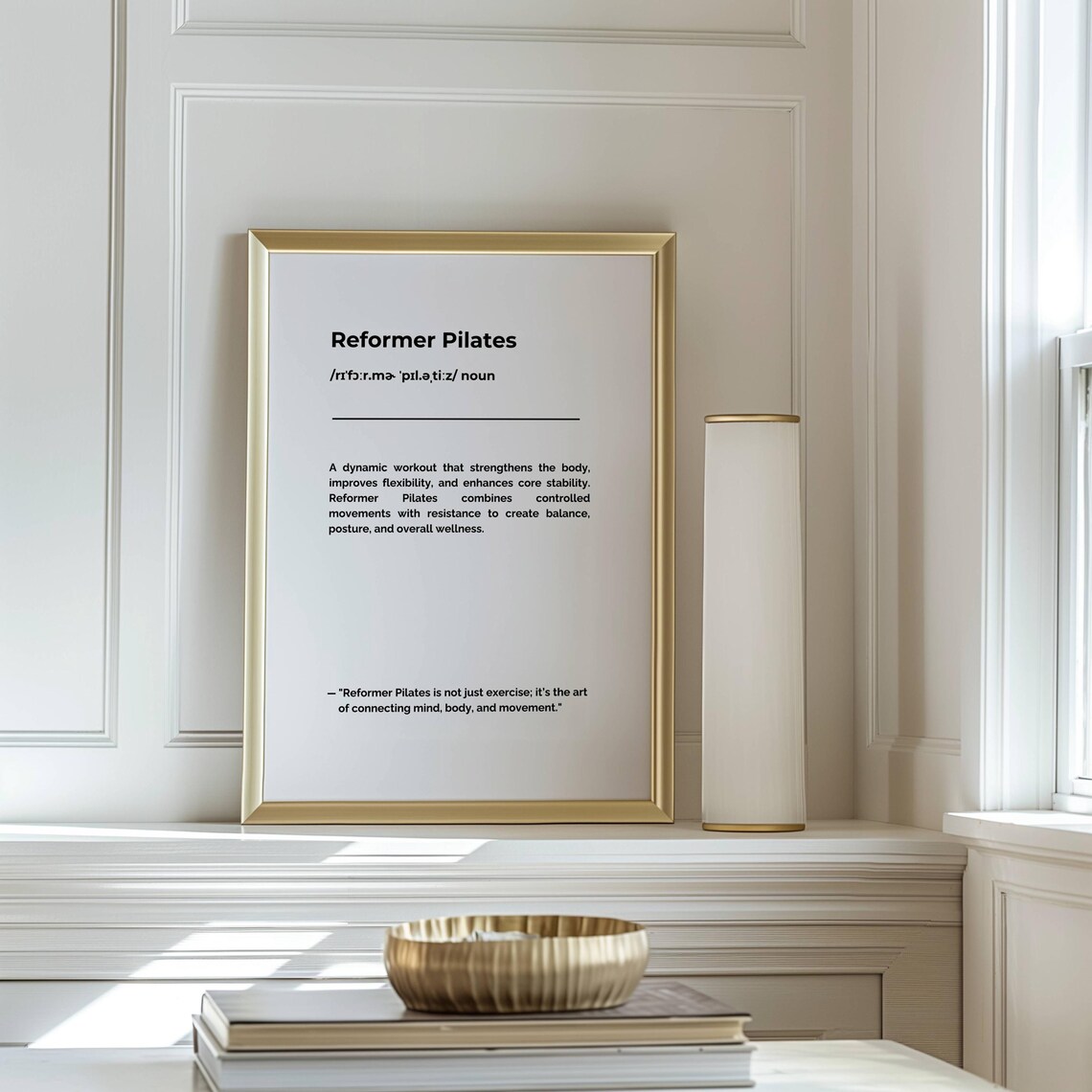 Reformer Pilates Poster, Wellness Studio Art Print