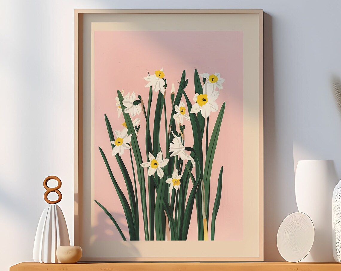 December Birth Flower Narcissus Floral Art Print