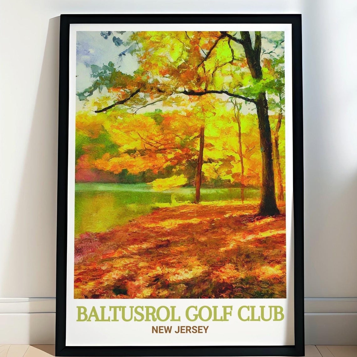 Baltusrol Golf Club New Jersey Autumn Lakeside Trees Colorful Poster