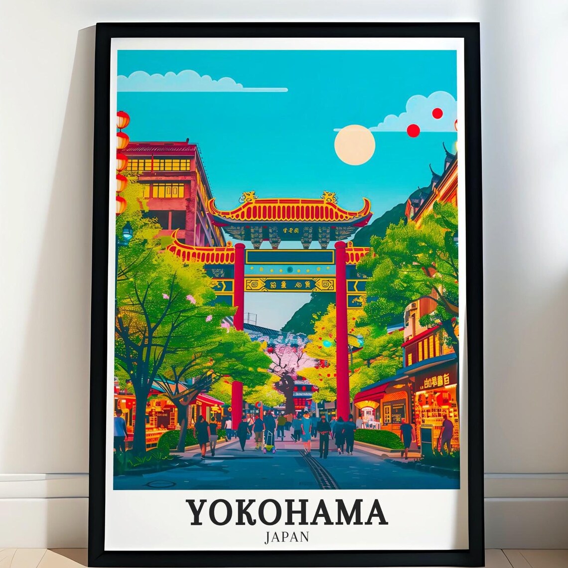 Yokohama Japan Chinatown Paifang Gate Street Scenery View Poster