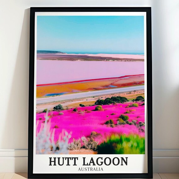 Hutt Lagoon Art Print Hutt River Travel Poster Coral Coast Highway Print Hutt Lagoon Home Decor Australia Wall Art