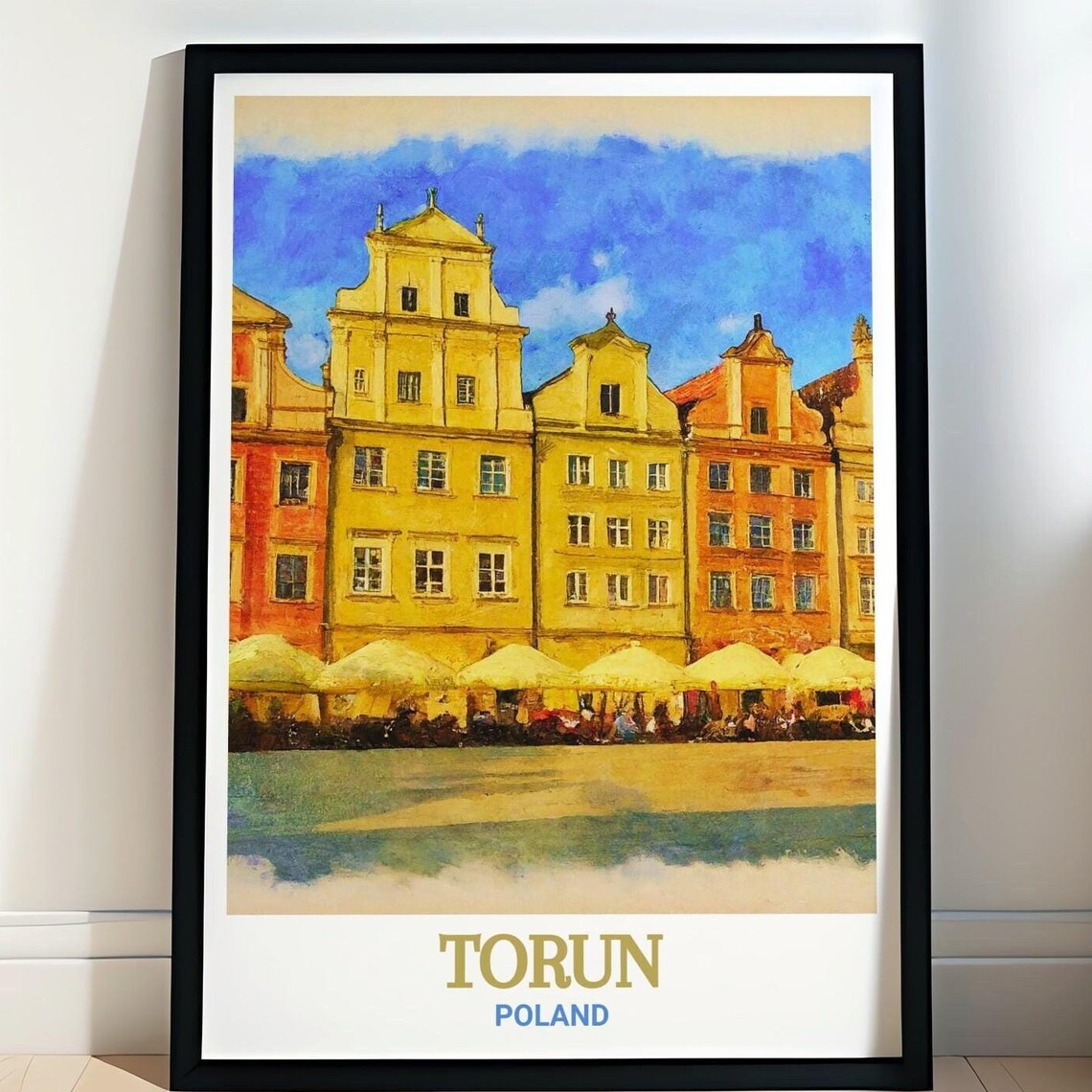 Torun Poland Old Town Square Colorful Baroque Facades Travel Poster