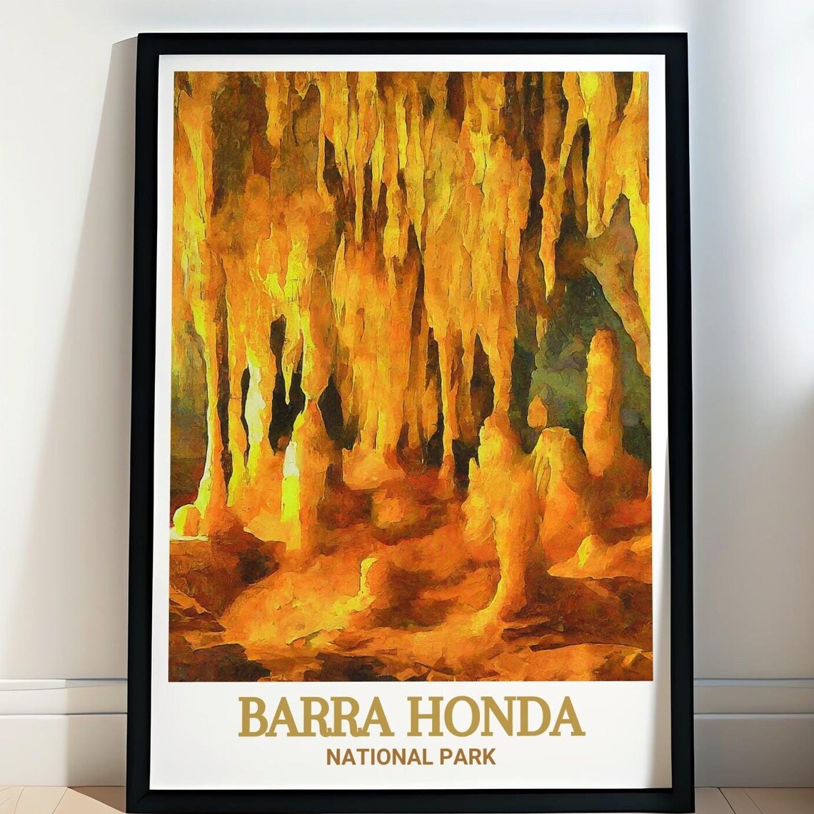 Barra Honda National Park Golden Cave Interior Stalactites Poster