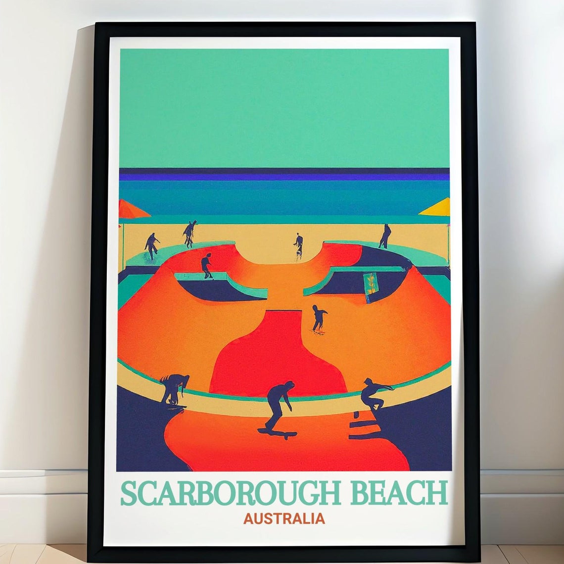 Scarborough Beach Australia Skate Park Beach Travel Art Poster