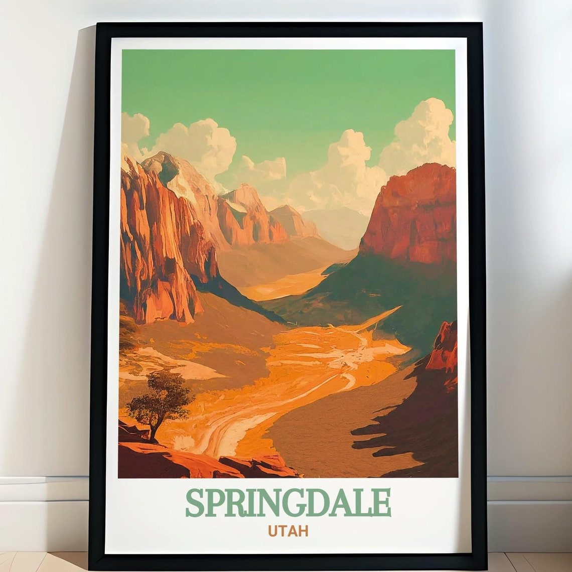 Springdale Utah Zion Canyon Valley Golden Hour Panorama Poster