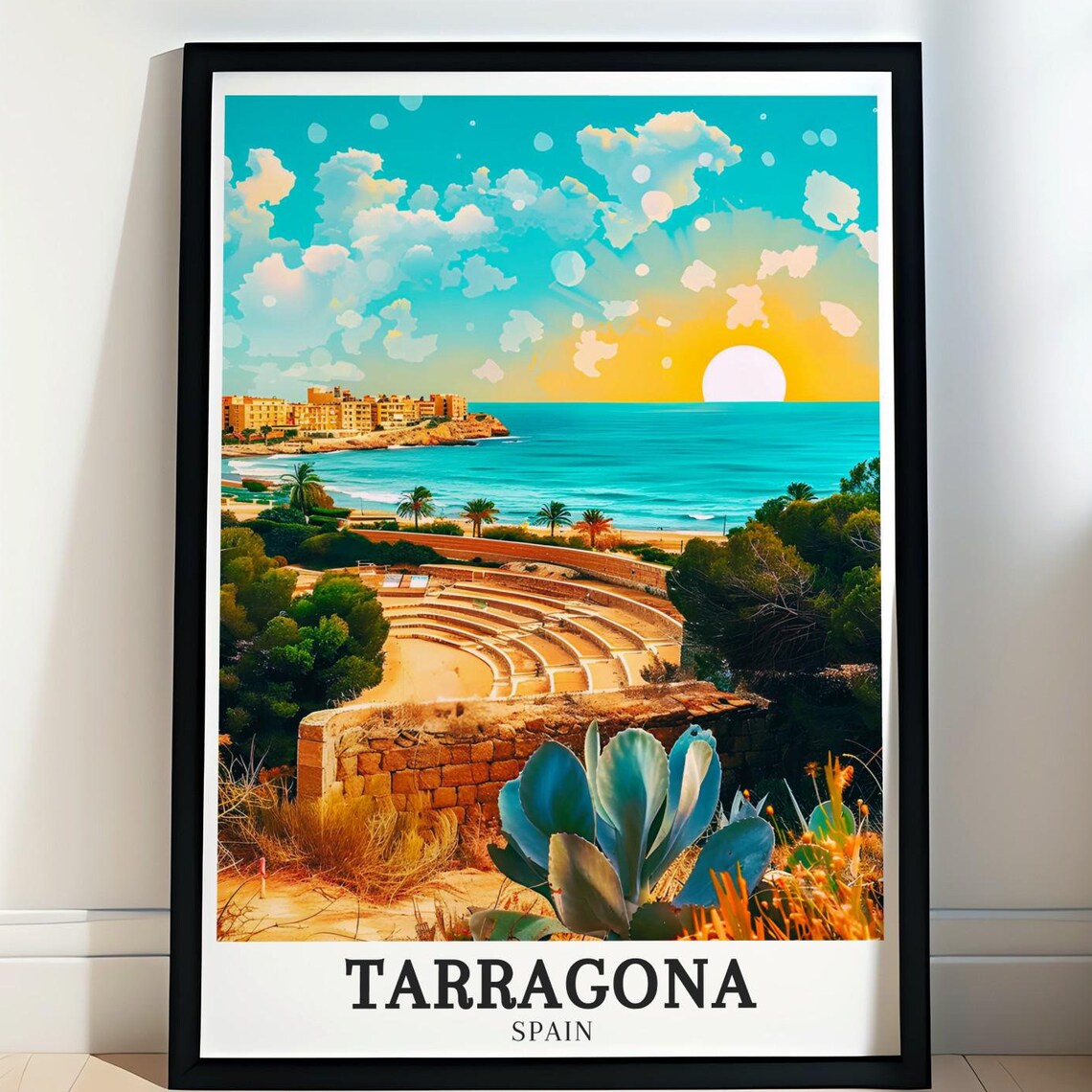 Tarragona Roman Amphitheatre Travel Poster, Spain