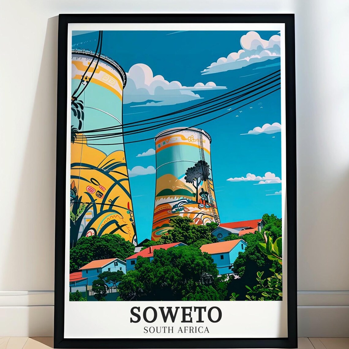 Soweto South Africa Orlando Towers Painted Murals Landmark Poster