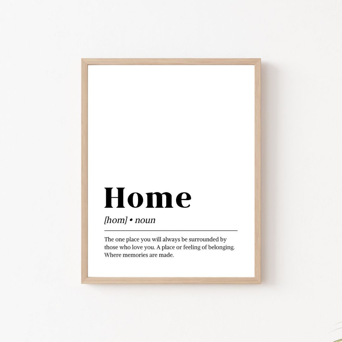 Home Noun Dictionary Definition Meaningful Family Wall Quote Poster - Image 2