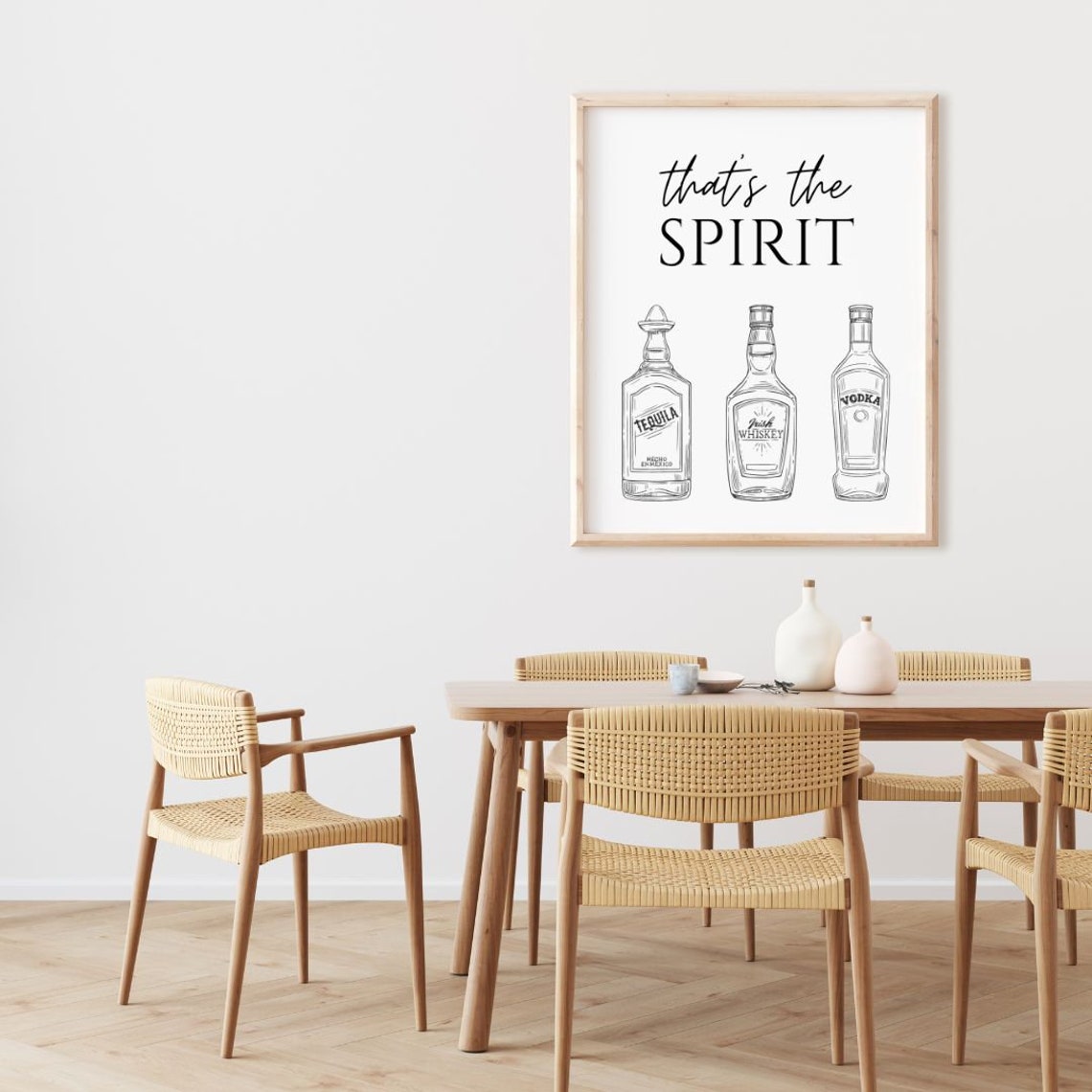Thats the Spirit Funny Tequila Whiskey Vodka Bottles Bar Poster - Image 3