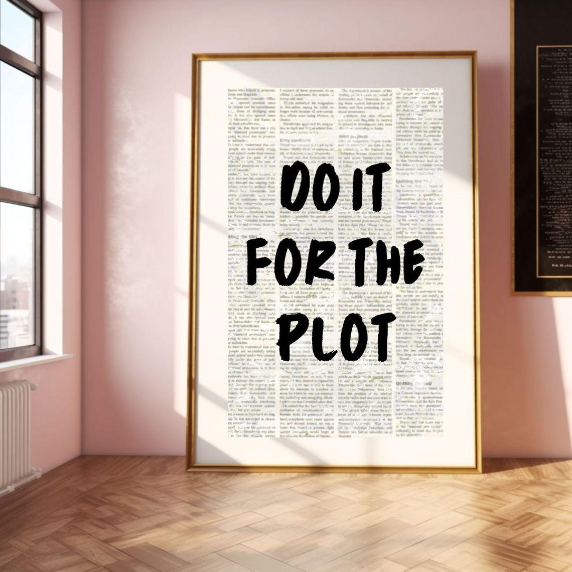 Do It For The Plot Bold Quote Vintage Newspaper Style Poster - Image 3