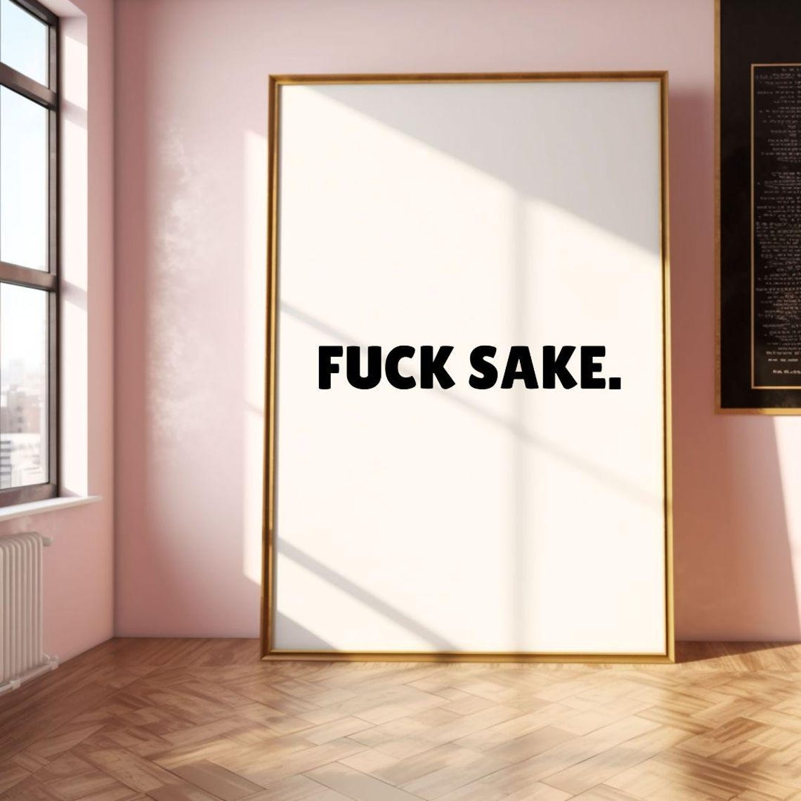 Fuck Sake Funny Explicit Minimalist Black Typography Quote Poster - Image 2