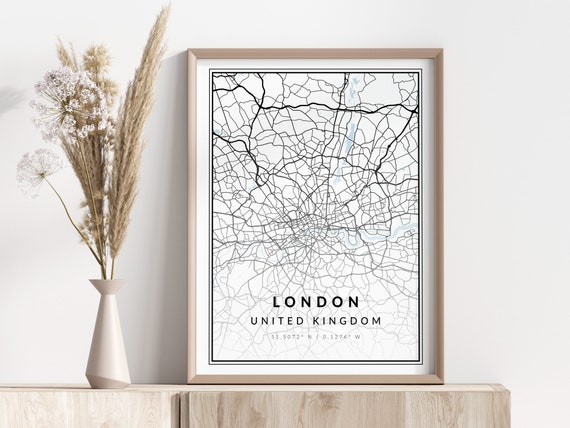London City Map Print Poster Wall Art Geographic
