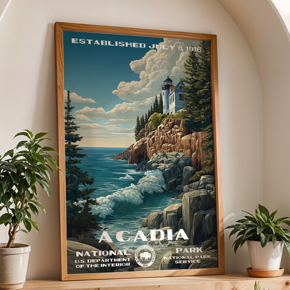 Acadia National Park Vintage Travel Poster