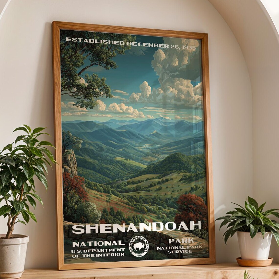 Shenandoah National Park Vintage Travel Poster Print