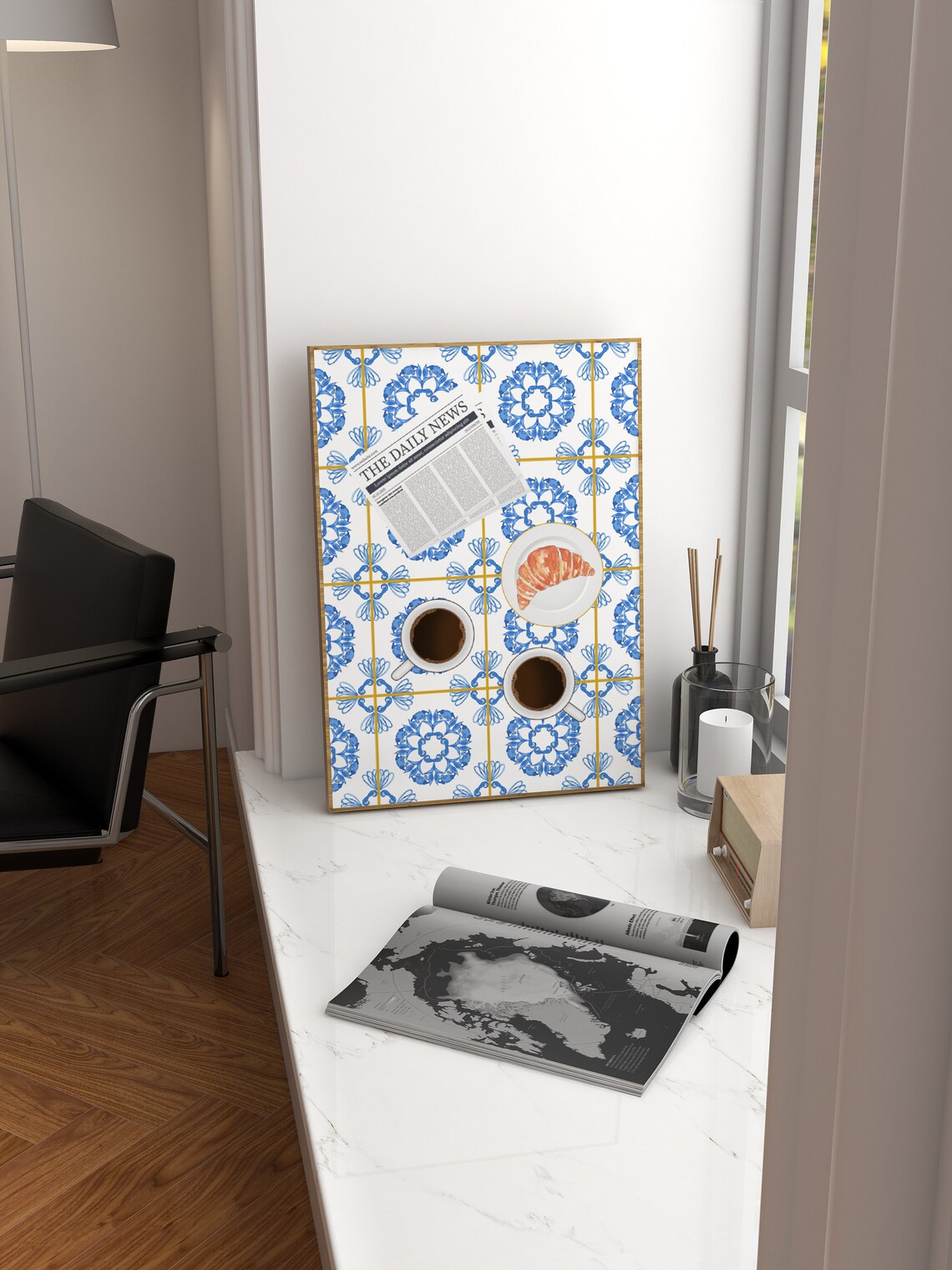 Vintage Style Italian Tile Coffee Wall Art Print - Image 4