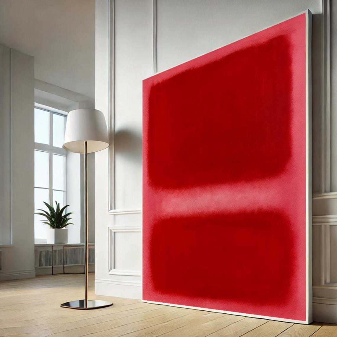 Bold Red Color Field Abstract Modern Minimalist Art Wall Poster
