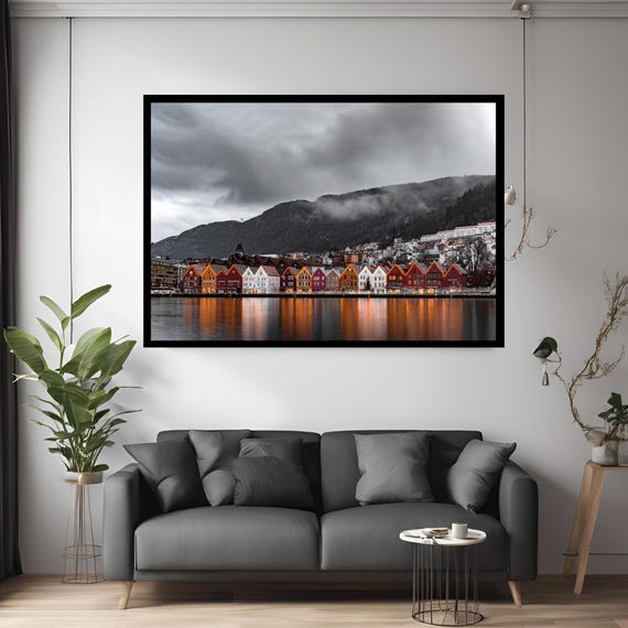 Norway Art Canvas Landspace Wall Modern Print Painting Abstract Decor For Home
