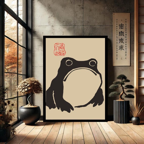 Matsumoto Hoji Frog Animal Canvas Wall Art Modern Print Painting Abstract Decor For Home