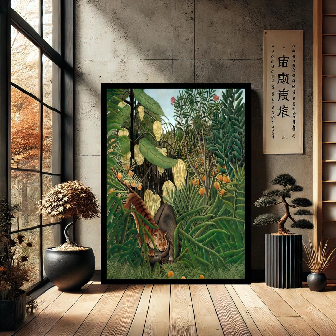 Henri Rousseau Tiger in a Tropical Storm 1891 Naive Jungle Art Poster