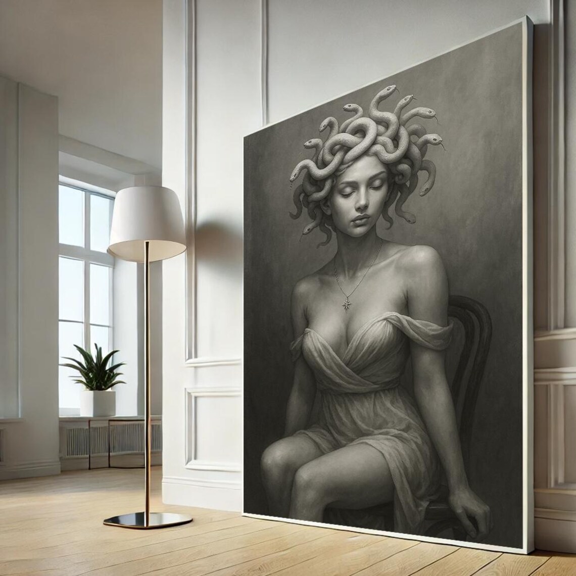 Medusa Woman Snake Hair Greek Mythology Dark Fantasy Art Poster