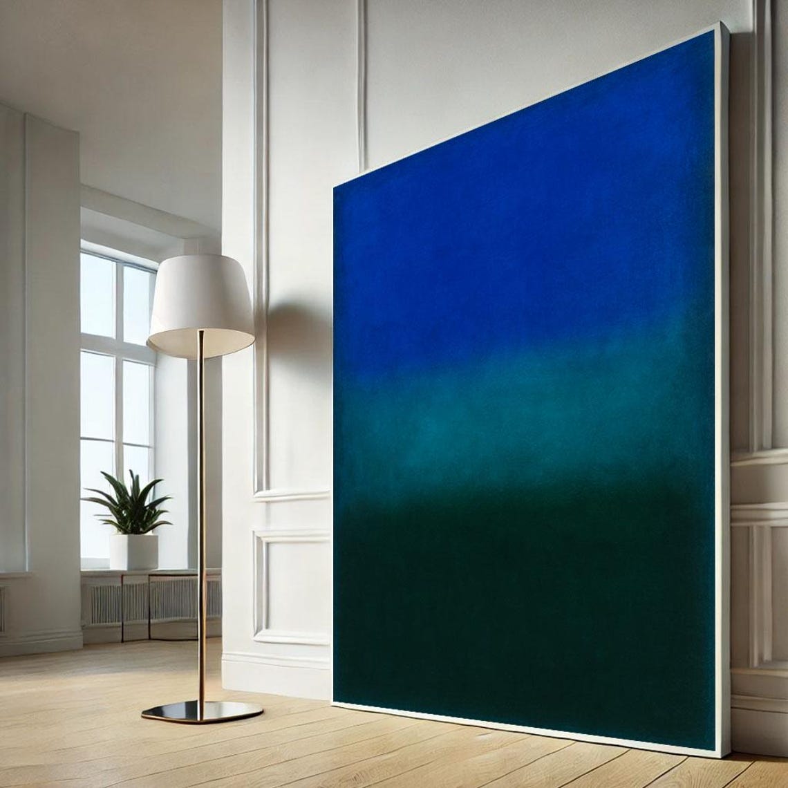 Mark Rothko Inspired Cobalt Blue Teal Gradient Color Field Poster