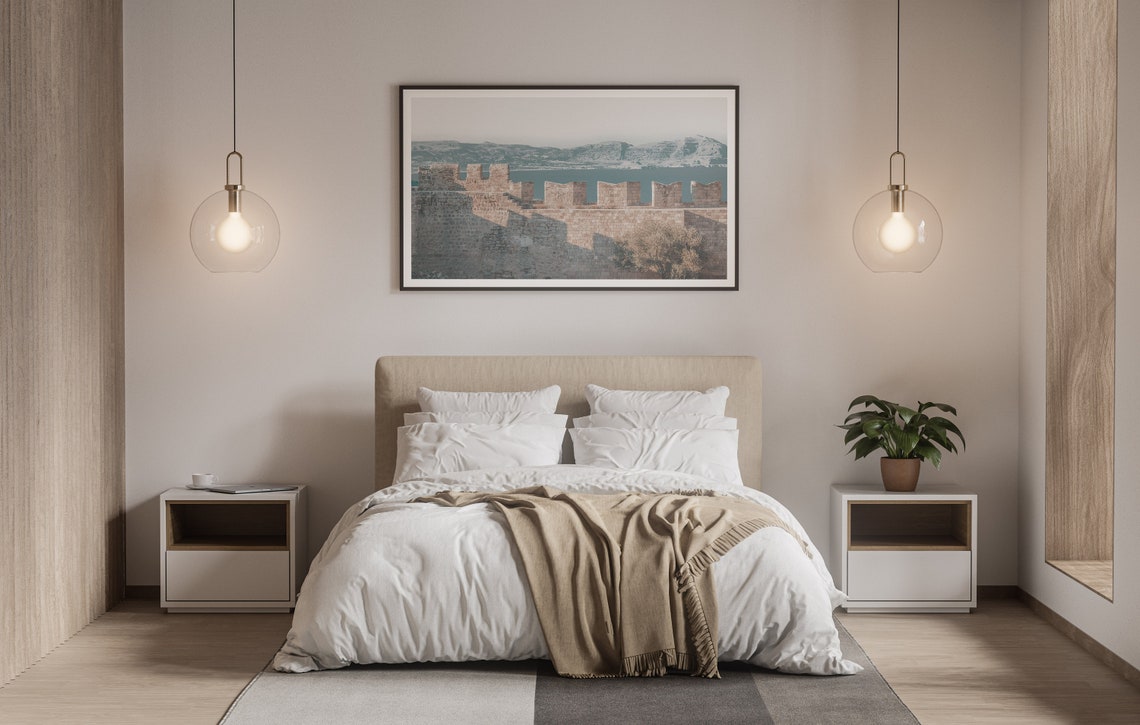 Rhodes Greece Fortress Wall Seascape Photo Poster Coastal Decor - Image 4