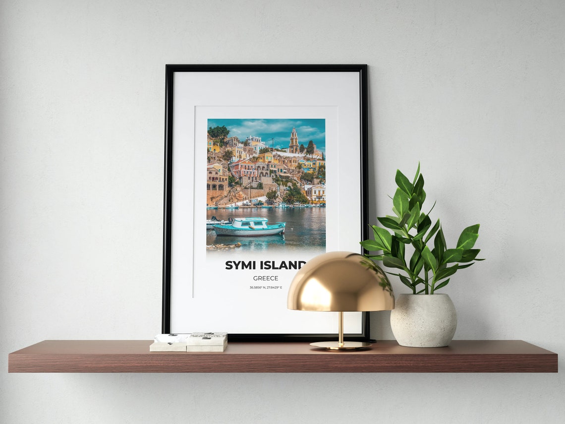 Symi Island Greece Colorful Harbor Town Boat Photography Poster - Image 4