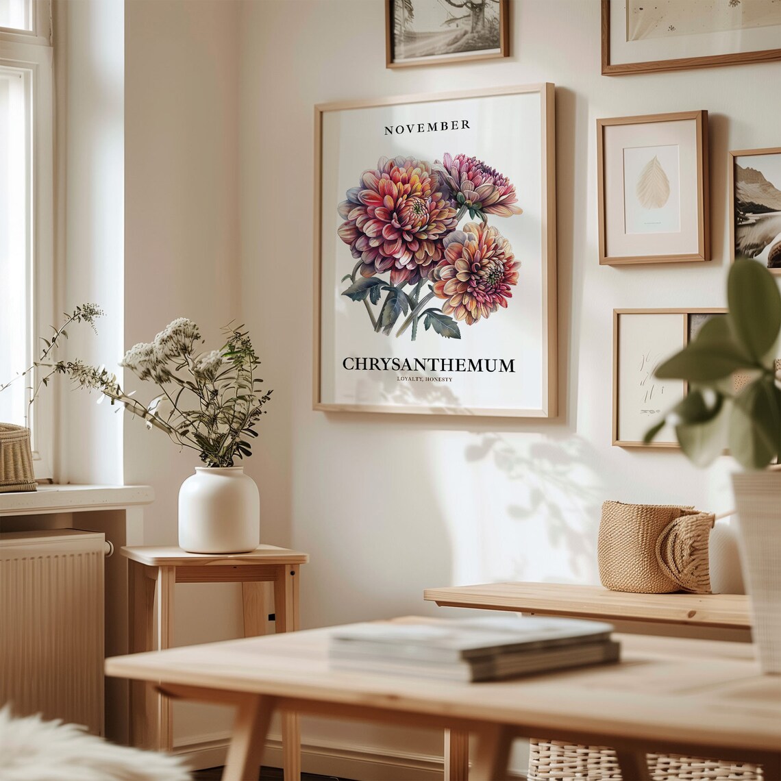 Chrysanthemum November Flower Market Art Print - Image 2