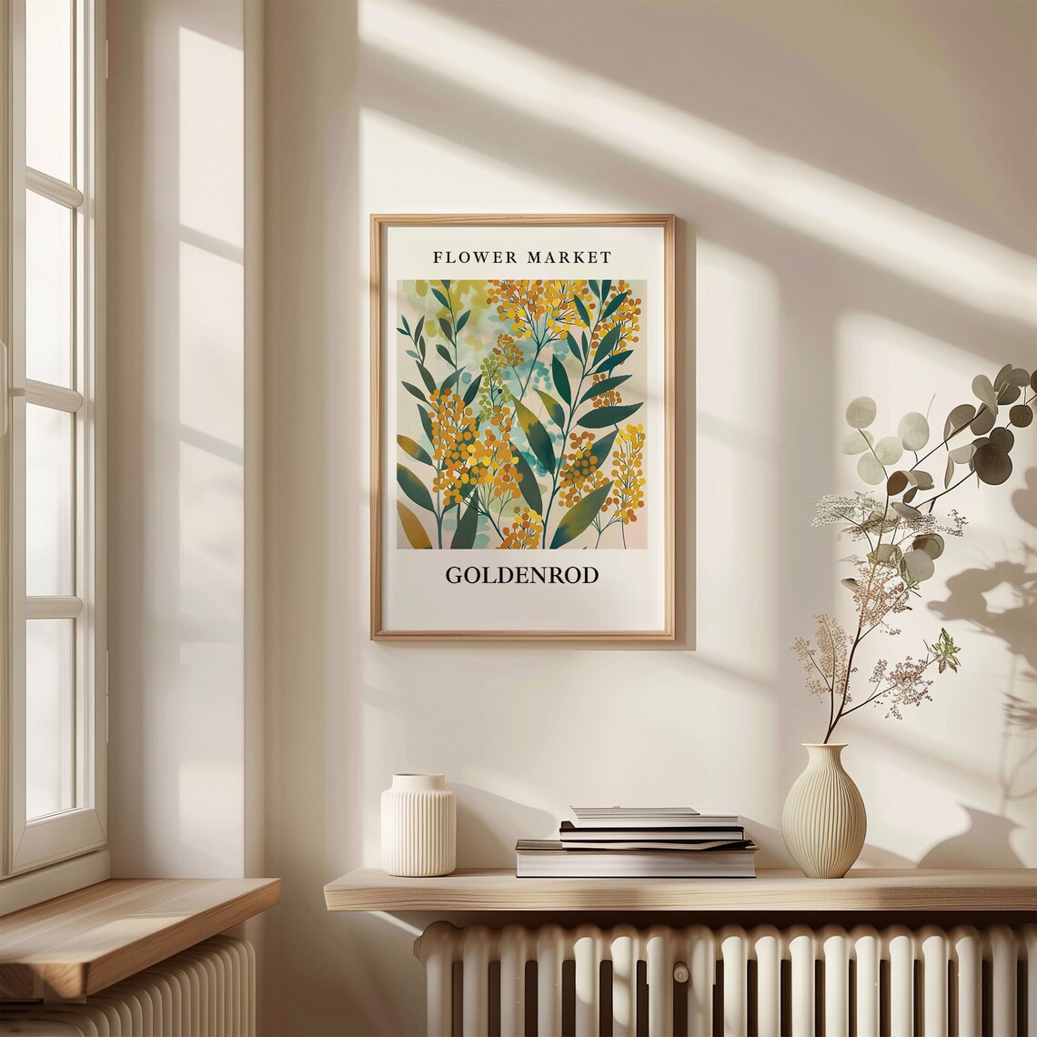 Goldenrod Flower Market Botanical Pastel Art Print - Image 3