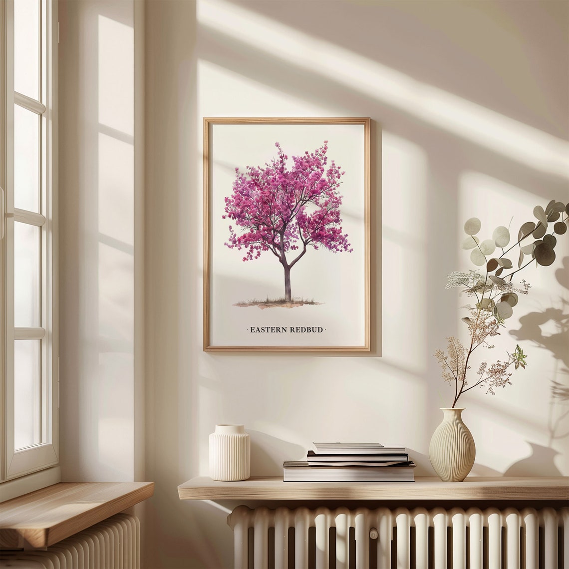 Eastern Redbud Blossom Tree Watercolor Botanical Pink Art Poster - Image 3