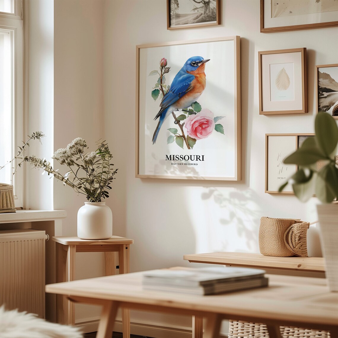 Missouri State Bird and Flower Art Print - Image 2