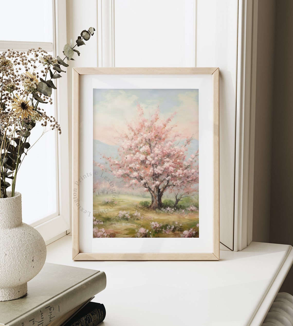 Spring Cherry Blossom Tree Vintage Floral Meadow Painting Poster - Image 8