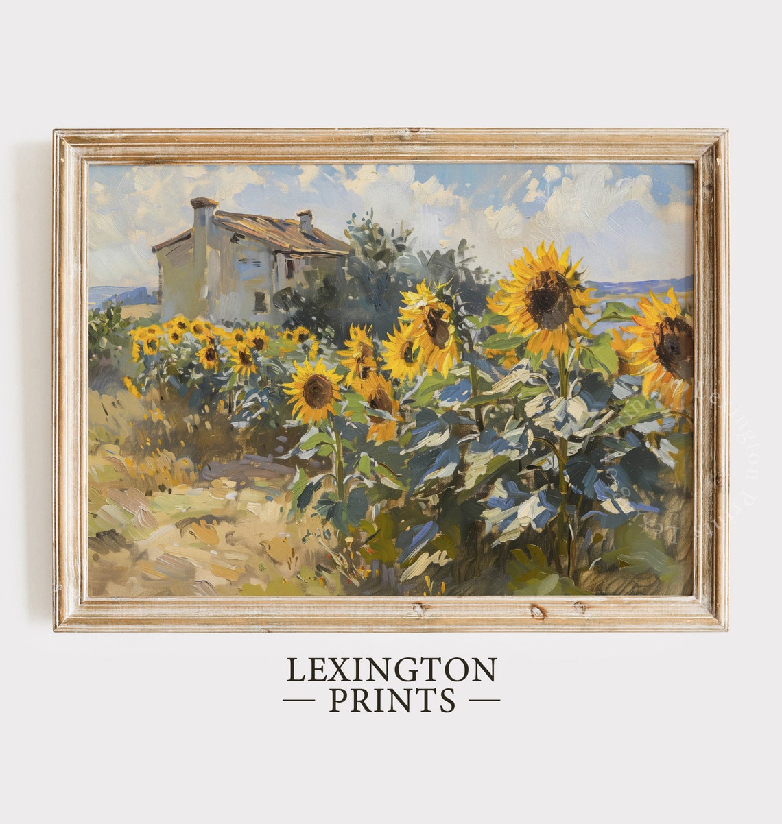 Sunflower Field by Rustic Farmhouse Impressionist Summer Garden Poster