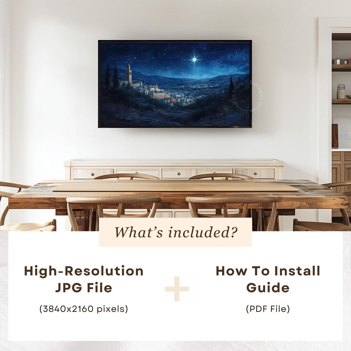 Christmas Star Of Bethlehem Tv Art Frame Tv Art Christmas Tv Art Christian Tv Art Biblical City Wall Art Oil Painting Tv Art 943 - Image 6