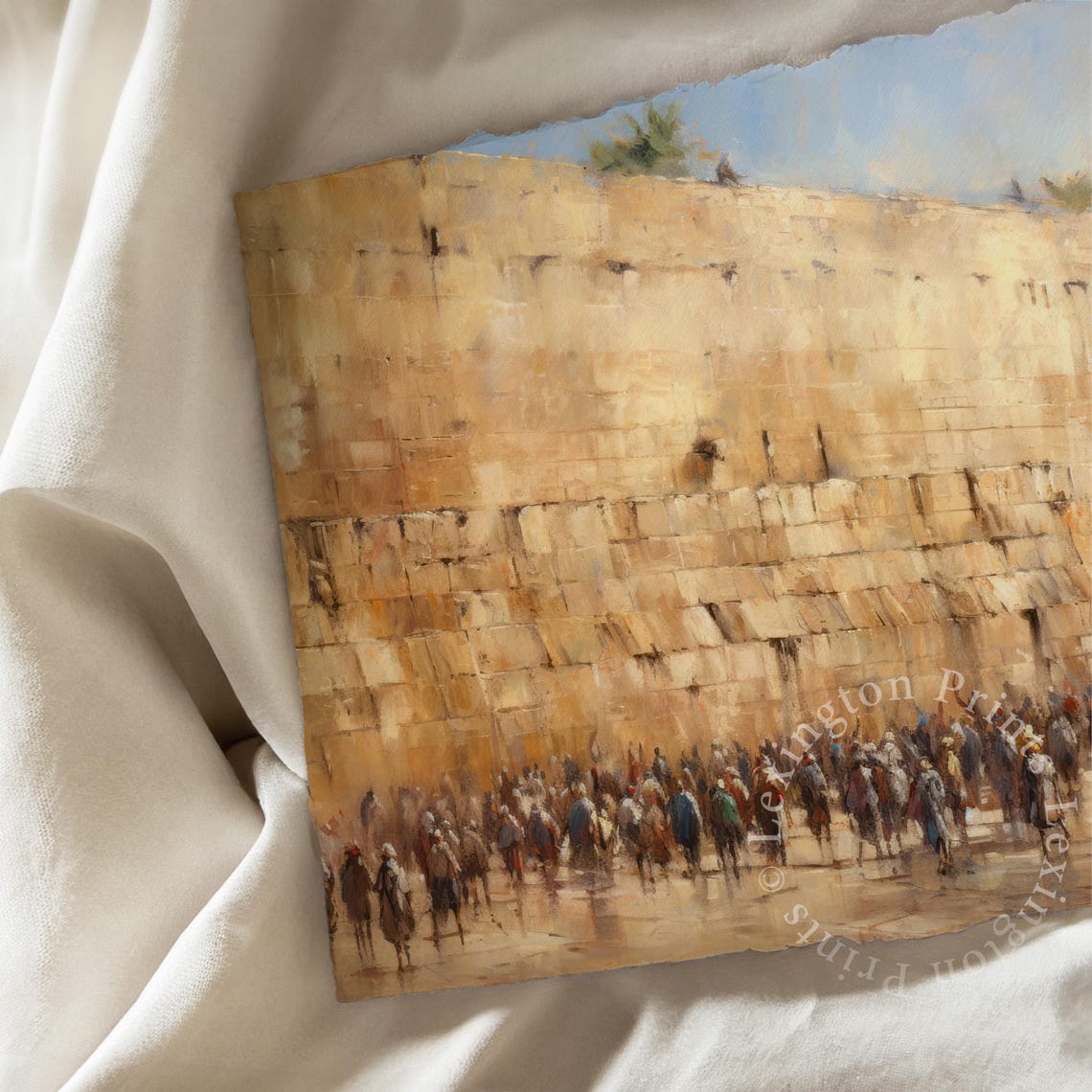 Vintage Jewish Wall Art Western Wall Art Jewish Print Oil Painting Israel Print Religious Art Judaica Art Jewish Gift 378 - Image 7